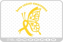 Bone Cancer Awareness Ribbon Survivor Butterfly SVG PNG Product Image 1