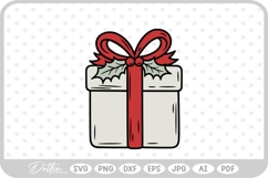 Gift Box Gift Wrapped Present Birthday Christmas SVG PNG DXF Product Image 1