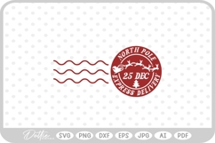 North Pole Christmas Stamp Sticker Postal Package SVG PNG Product Image 1