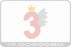 Wing Fairy Princess Three 3 SVG PNG DXF Product Image 1