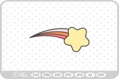 Star Shooting Shape Sky Night Space SVG PNG DXF Product Image 1