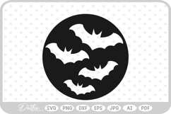 Bats in Moon SVG PNG DXF Product Image 1