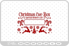 Christmas Eve Box Sticker Name Festive Gift SVG PNG DXF Product Image 1