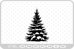 Realistic Tree Winter Snowy Christmas SVG PNG DXF Product Image 1