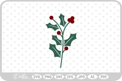 Holly Christmas Plant Winter SVG PNG DXF Product Image 1