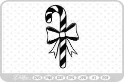 Candy Cane Christmas Gift Bow Food SVG PNG DXF Product Image 1
