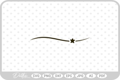 Swoosh Line with Star SVG PNG DXF Product Image 1