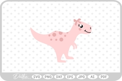 Cute Girly Dinosaur Pretty SVG PNG DXF Product Image 1
