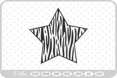 Star Zebra Print Pattern SVG PNG DXF Product Image 1