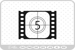 Number 5 Film Movie Reel Tape SVG PNG DXF Product Image 1
