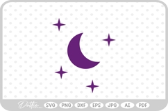 Moon with Stars SVG PNG DXF Product Image 1