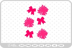 Cheerleader Bows and Pompoms SVG PNG DXF Product Image 1