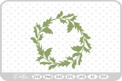 Botanical Wreath Frame Border SVG PNG DXF Product Image 1