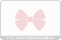 Pink Ribbon Bow Hair Girl Tied Knot SVG PNG DXF Product Image 1
