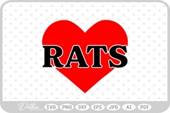 Love Rats Pets Heart Animals SVG PNG DXF Product Image 1
