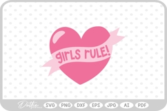 Girls Rule Girl Power Women's Day Quote Feminist SVG PNG DXF Product Image 1