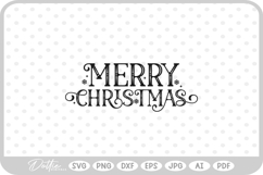 Merry Christmas Script Text Snowflake SVG PNG DXF Product Image 1