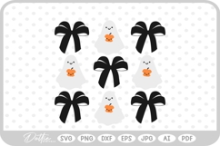Halloween Bow Ghost Pumpkin Cute Bat Spooky Fall SVG PNG DXF Product Image 1