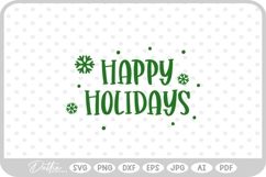 Happy Holidays Snowflake Quote SVG PNG DXF Product Image 1