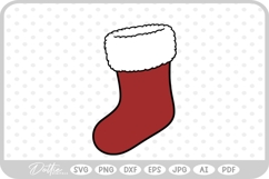Christmas Stocking Fireplace Gifts Santa SVG PNG DXF Product Image 1
