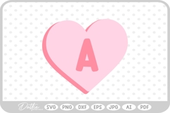 Candy Heart Shape Letter A SVG PNG DXF Product Image 1