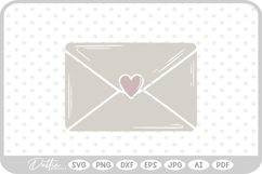 Love Letter Heart Envelope Heart Stamp Doodle SVG PNG DXF Product Image 1