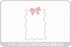 Frilly Ribbon Bow Border Wavy SVG PNG DXF Product Image 1