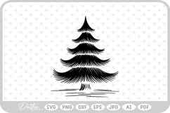 Pine Tree Forest Winter Spruce Christmas SVG PNG DXF Product Image 1