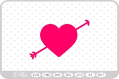 Heart with Arrow SVG PNG DXF Product Image 1
