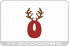 O Festive Christmas Alphabet Letter Antler Santa SVG PNG DXF Product Image 1