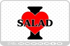 I Love Salad Food Drink SVG PNG DXF Product Image 1