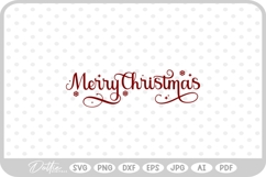 Merry Christmas Script Text Snowflake SVG PNG DXF Product Image 1