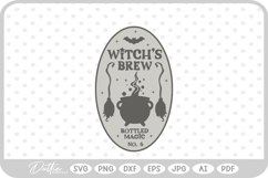 Witch's Brew Potion Bottle Label Halloween Witch SVG Product Image 1