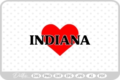 Indiana Heart USA State America SVG PNG DXF Product Image 1