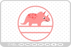 Round Dino Name Monogram SVG PNG DXF Product Image 1