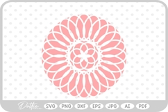 Floral Mandala Flower Circle Nature Plant SVG PNG DXF Product Image 1
