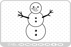 Happy Snowman Christmas Winter Snow SVG PNG DXF Product Image 1