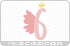 Fairy Princess Birthday Six SVG PNG DXF Product Image 1