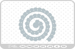 Rolled Flower Template SVG PNG DXF Product Image 1