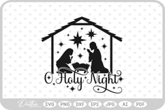 Nativity Scene Outline Silhouette Shape Jesus SVG PNG DXF Product Image 1