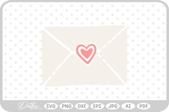Love Letter Heart Envelope Heart Stamp Doodle SVG PNG DXF Product Image 1