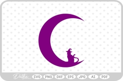 Witch Moon Cat Halloween Spooky Season Autumn SVG PNG DXF Product Image 1