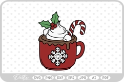 Hot Cocoa Christmas Festive Drink Winter SVG PNG DXF Product Image 1