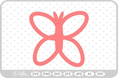 Flower Butterfly Cluster Silhouette Shape Doodle SVG PNG DXF Product Image 1