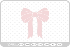 Pink Ribbon Bow Hair Girl Tied Knot SVG PNG DXF Product Image 1