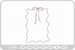 Frilly Ribbon Bow Border Wavy SVG PNG DXF Product Image 1