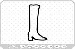 Tall Boot Outline SVG PNG DXF Product Image 1