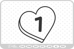 7 Seven Candy Heart Shape Number SVG PNG DXF Product Image 1
