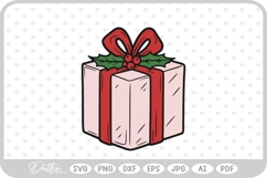 Gift Box Gift Wrapped Present Birthday Christmas SVG PNG DXF Product Image 1