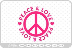 Peace and Love SVG PNG DXF Product Image 1